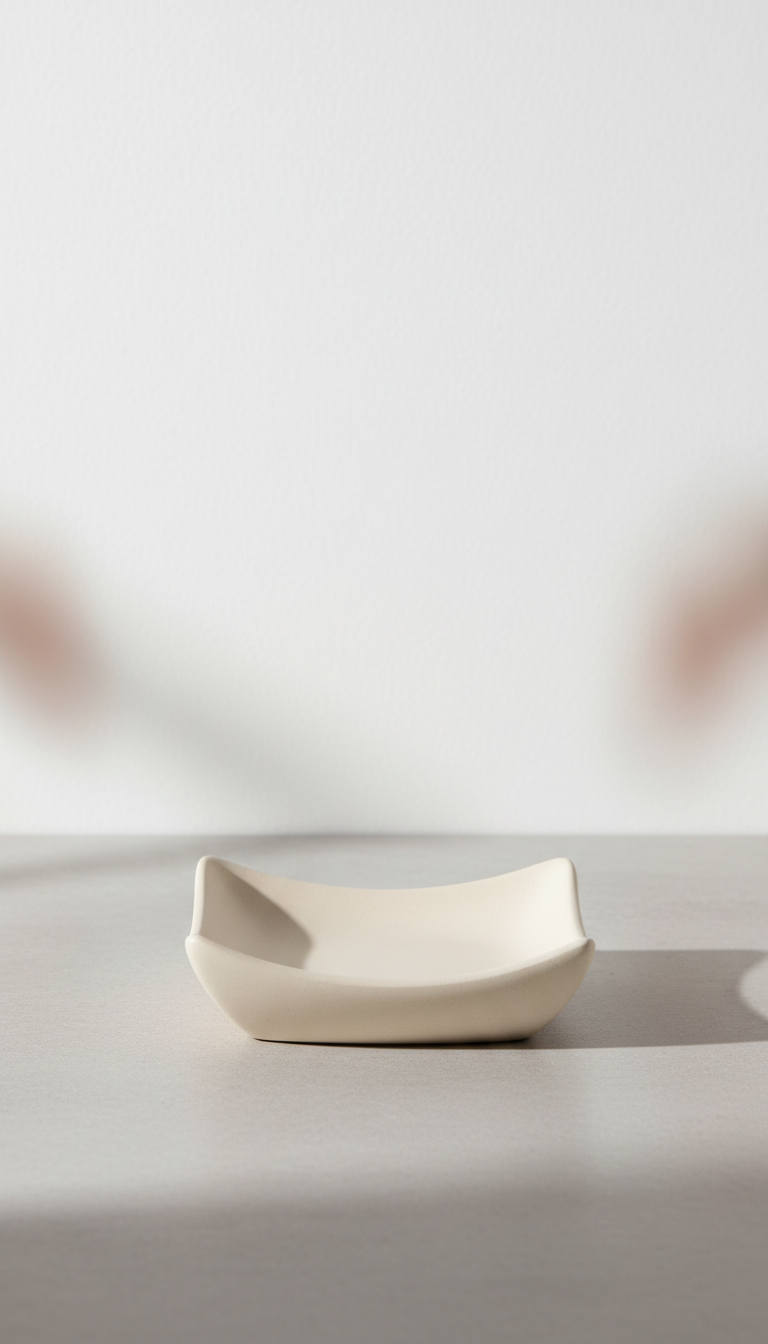 Oat Ceramic Catchall Tray with Raised Edges